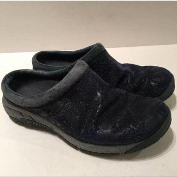 Merrell Suede 7.5 Paisley Qform Comfort Grip Mules - Picture 2 of 10